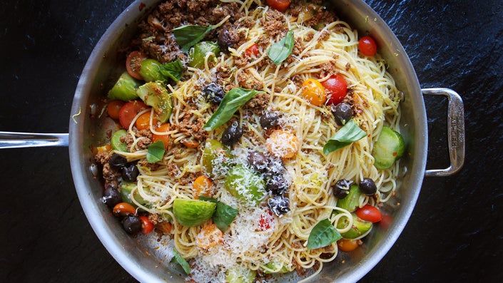 Simple Weeknight Meal, Summer bolognese