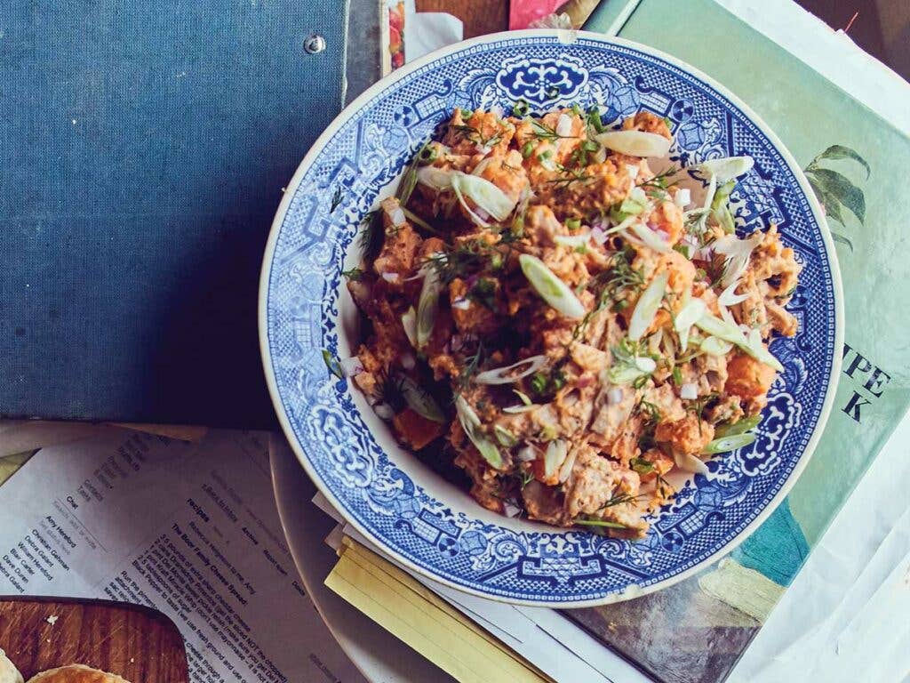 Fried Chicken and Sweet Potato Salad