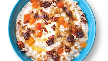 Spiced Buttermilk Oatmeal with Dried Fruit and Pecans