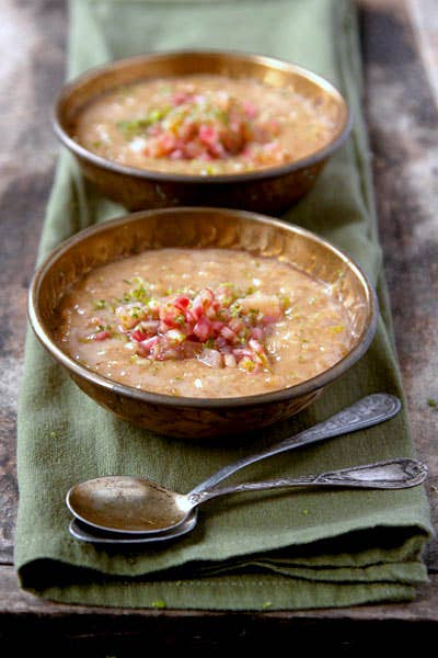 Sweet Brown Rice Pudding with Rhubarb-Ginger Compote