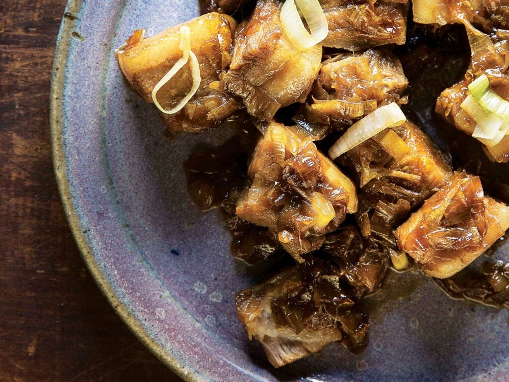 Braised Pork Belly with Leeks and Ginger