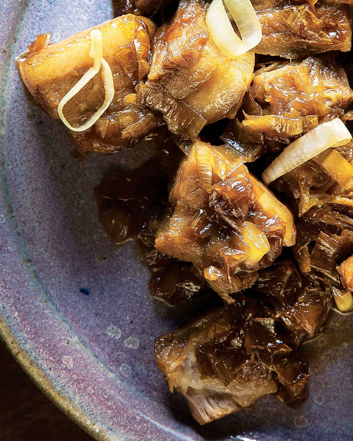 Braised Pork Belly with Leeks and Ginger