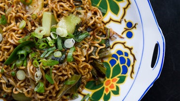 Sho Nuff Noodles (Spicy Lo Mein with Pickled Greens, Bok Choy and Cabbage)