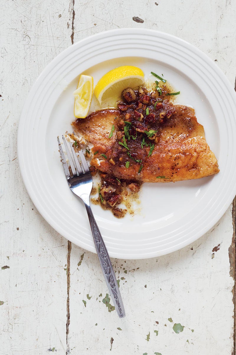 PanSeared Trout with Pecan Brown Butter Sauce Saveur
