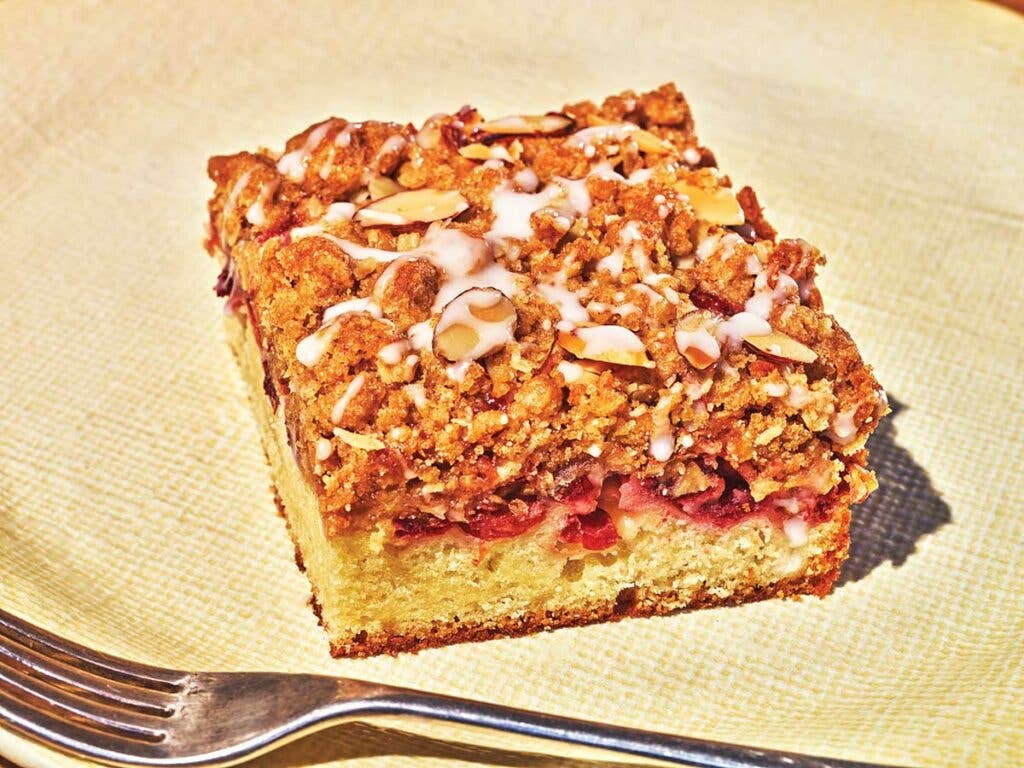 Cranberry Crumb Cake with Almonds and Oats