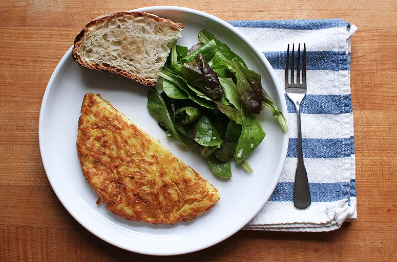 Grated Potato and Cheese Omelette