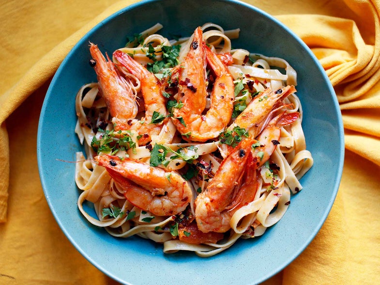 Shrimp with Spicy Garlic and Tomato Sauce