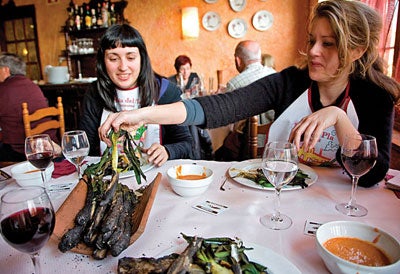 Grilled Green Onions with Romesco