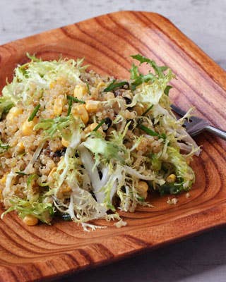 Quinoa Salad with Frisee, Eggplant, and Corn