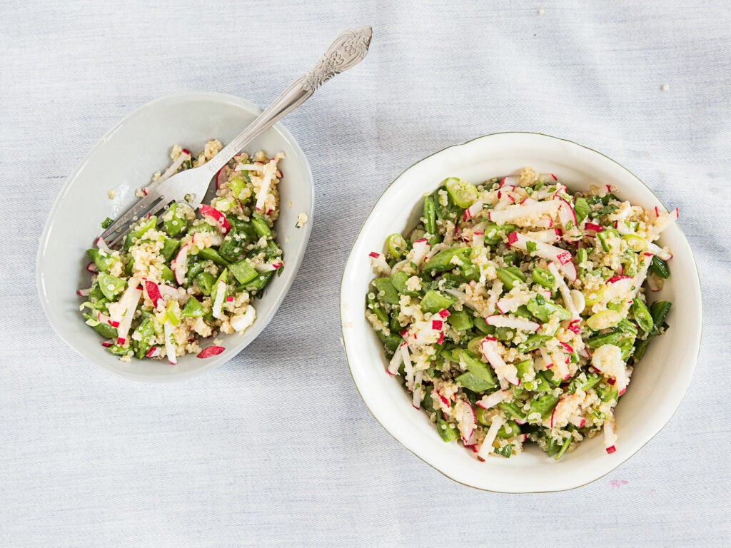 Quinoa Salad with Snap Peas, Scallions, and Mint