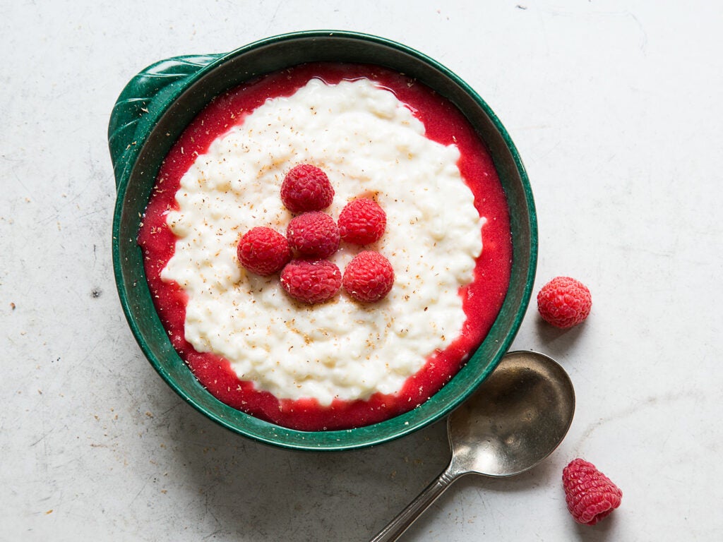 Rice Pudding with Raspberries