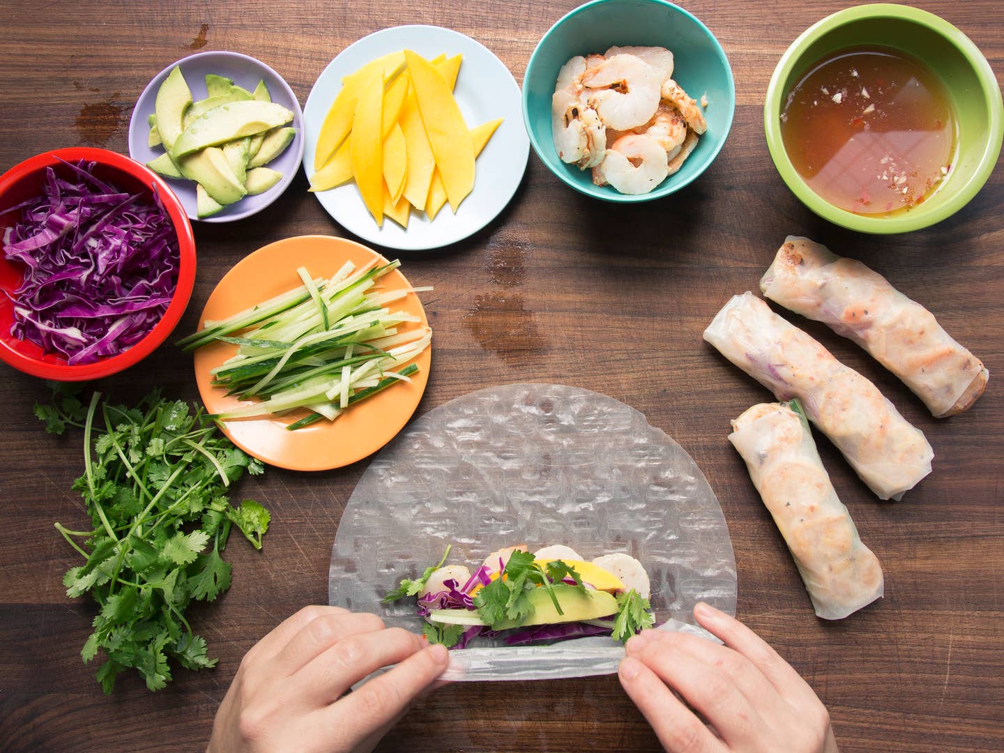 Grilled Shrimp Summer Rolls with Chile-Lime Dipping Sauce