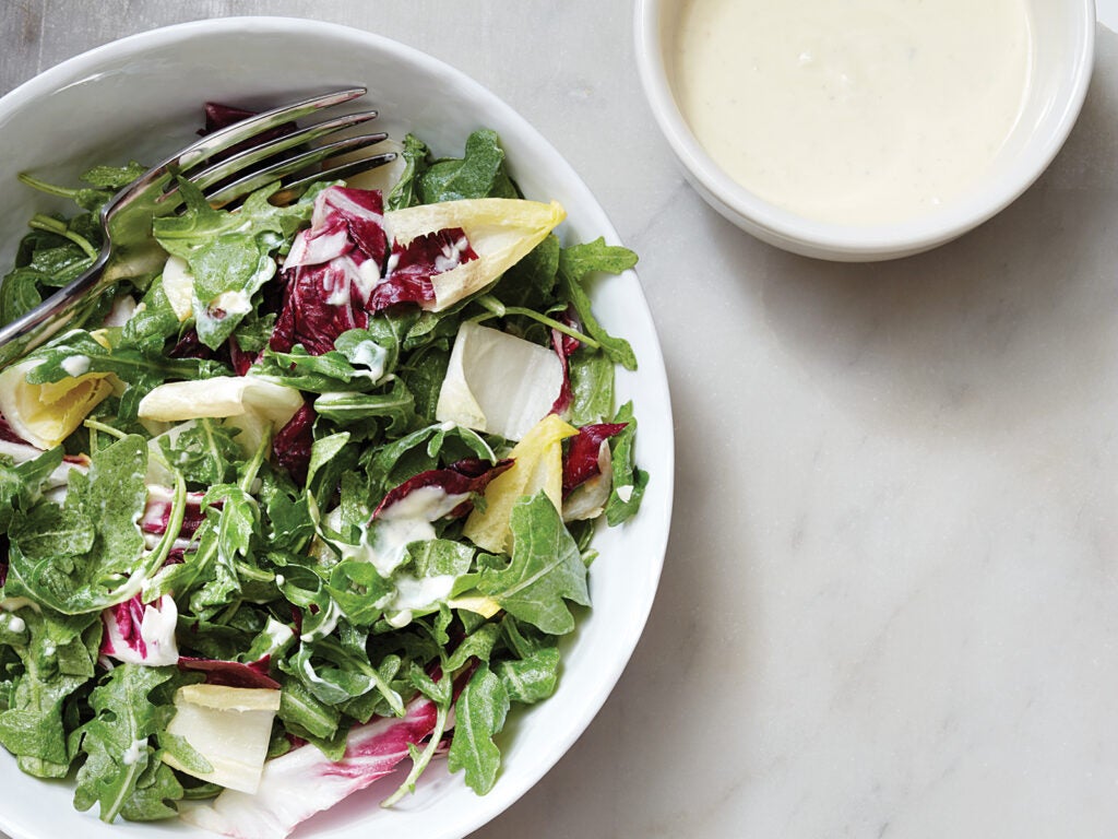 Homemade Crème Fraîche and Preserved Lemon Salad Dressing