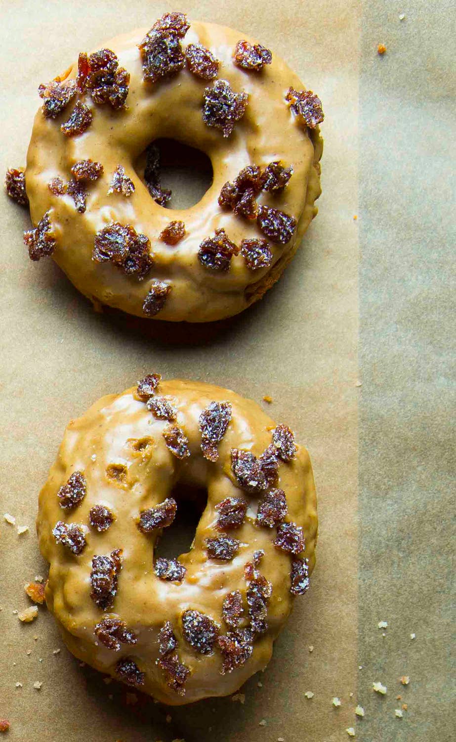 Gluten-Free Oat Old-Fashioned Donuts with Rum Raisin Glaze