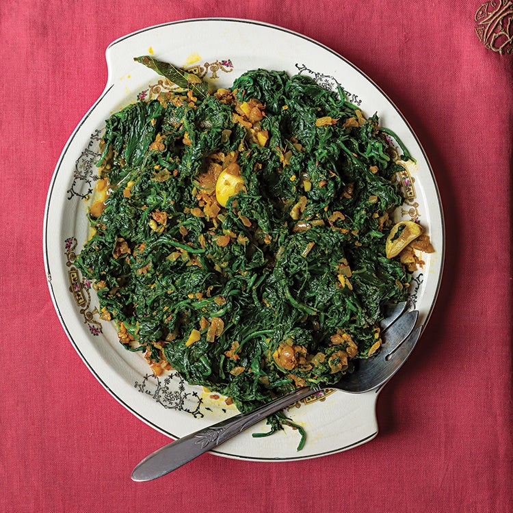 Andhra-Style Sautéed Spinach (Palakoora Vepadu)