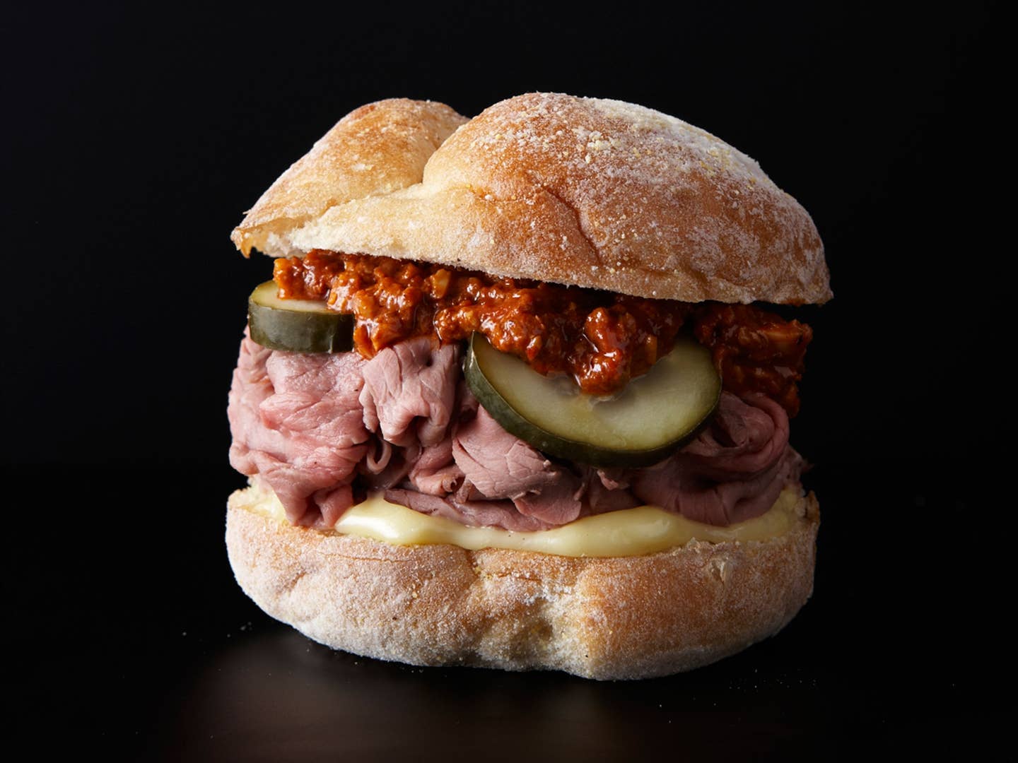 Roast Beef Sandwich with Walnut Romesco