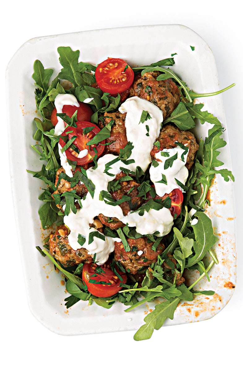 Moroccan Meatballs with Arugula Saveur
