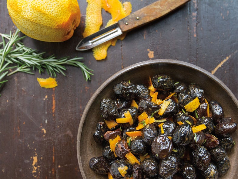 Dry-Cured Olives with Rosemary and Orange