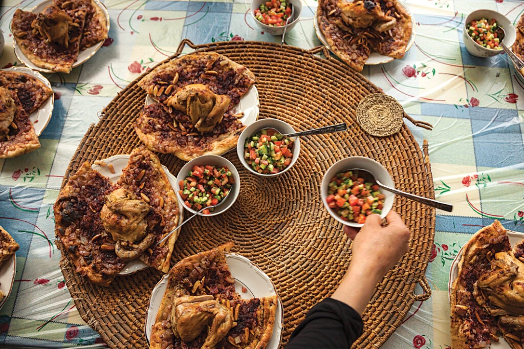 Roast Chicken with Onion and Sumac Flatbread (M'sakhan)