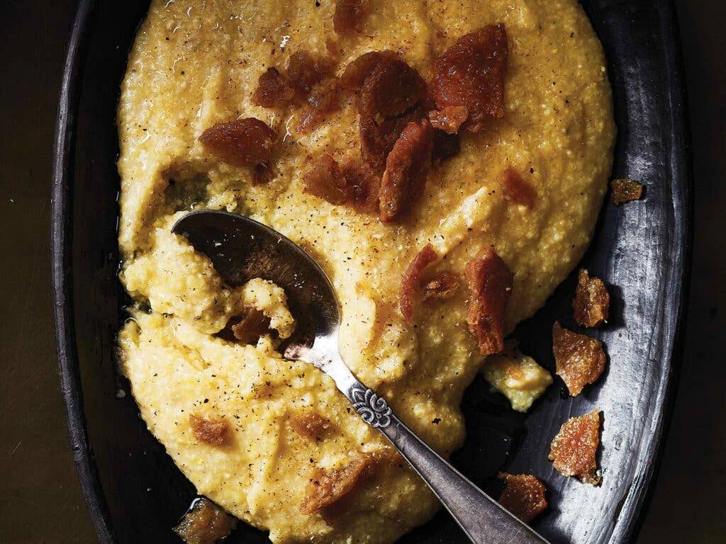 Gascon Duck-Fat Polenta with Duck-Skin Fritons (La Cruchade)