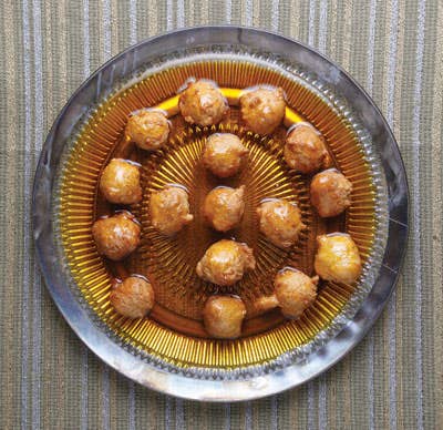 Saffron-Flavored Fritters (Lgeimat)