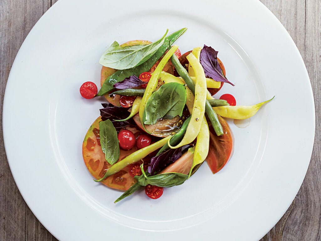 Tomato Salad with Green Beans and Basil