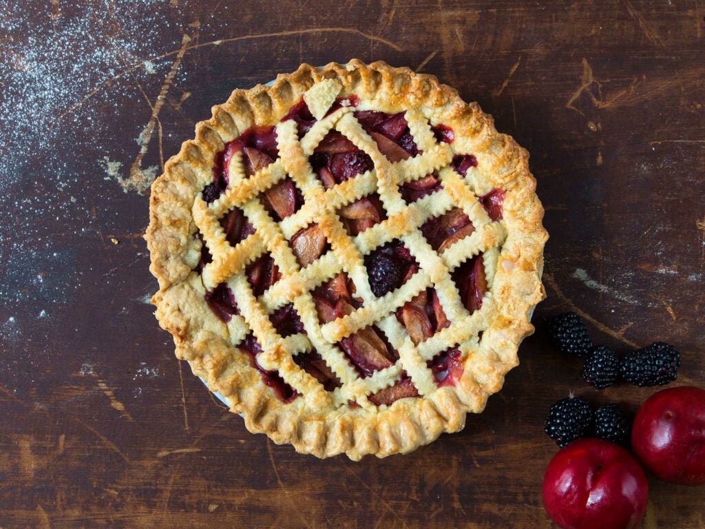 Blackberry-Plum Lattice Pie