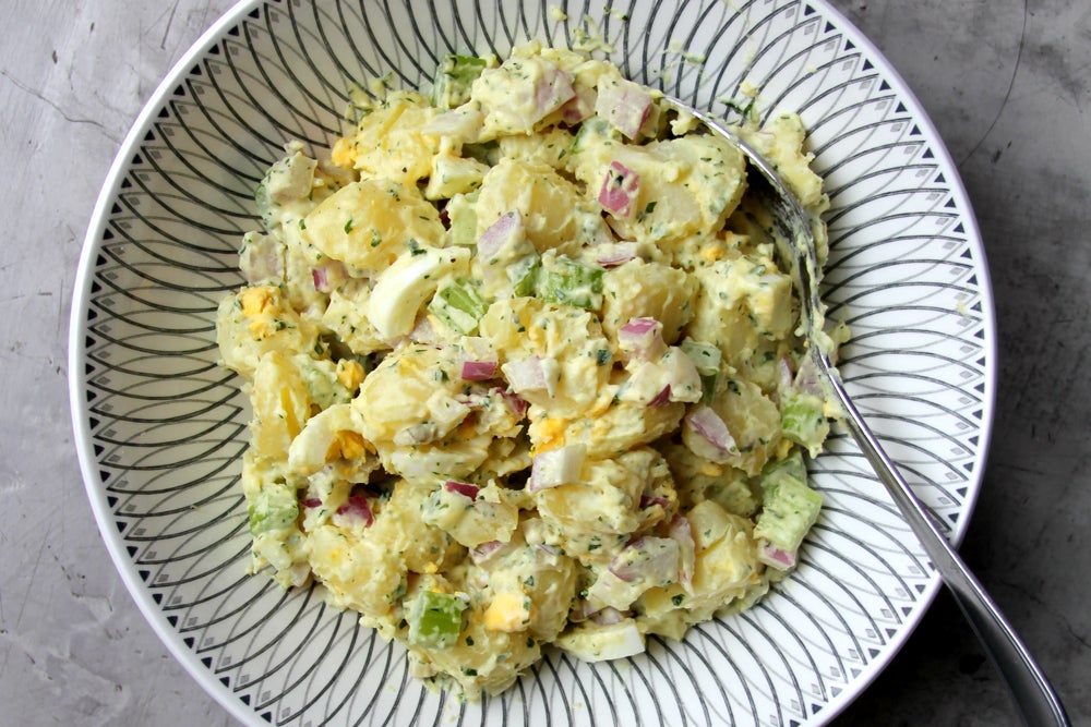 Creamy Potato Salad with Red Onion