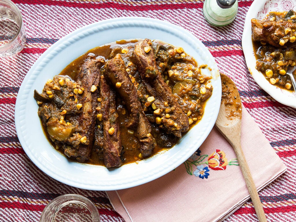 Mexican Braised Spare Ribs with Squash and Corn