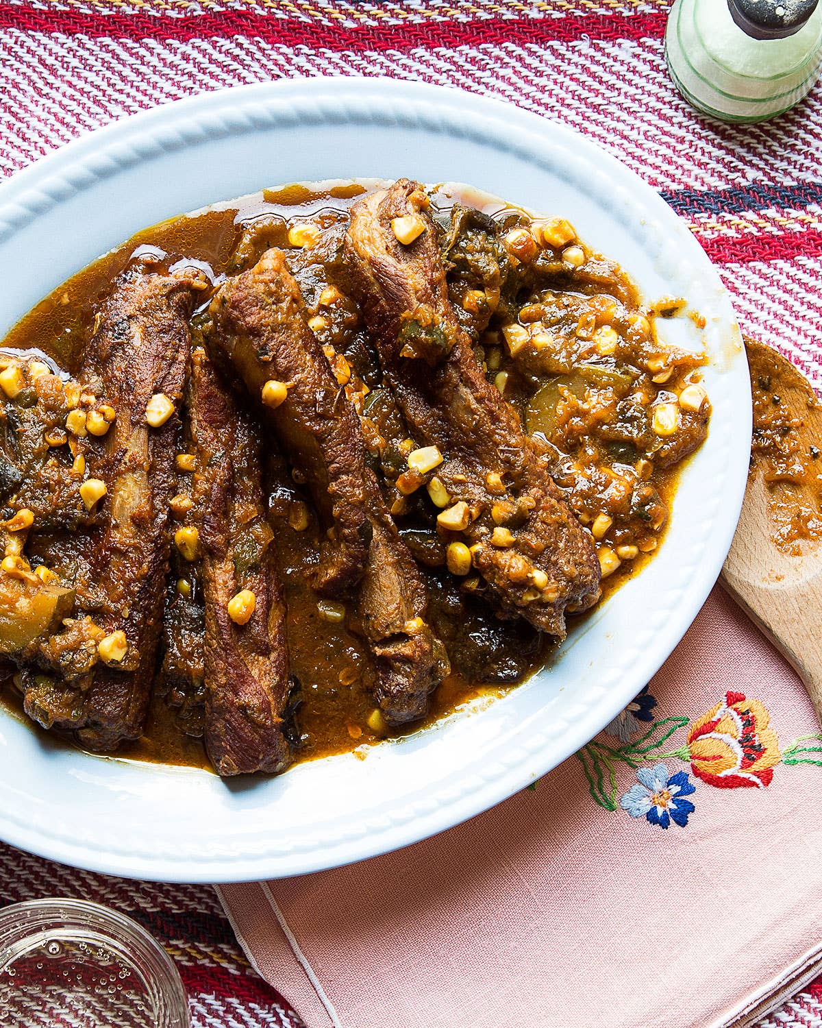 Mexican Braised Spare Ribs with Squash and Corn