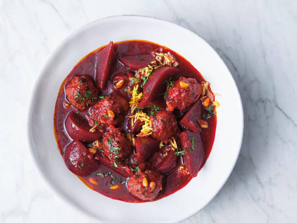 Beet Stew With Lamb Meatballs