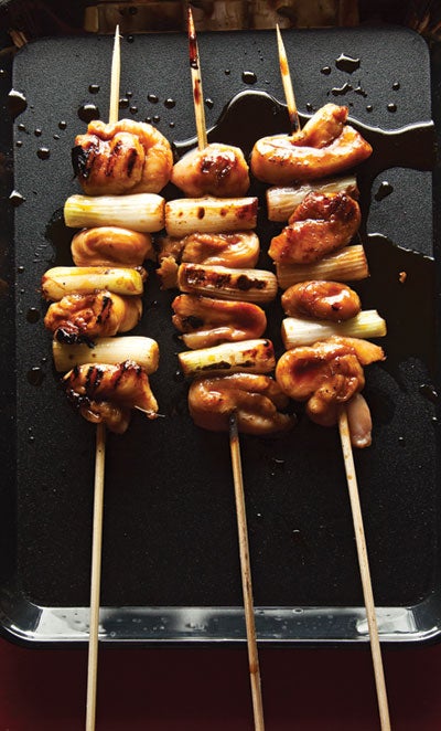 Chicken and Scallion Skewers with Yakitori Sauce (Negima Yakitori)