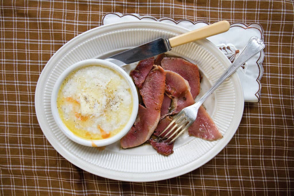 Country Ham with Red-Eye Gravy and Grits