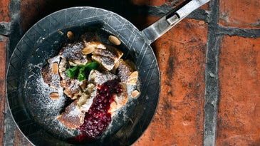 Brown Butter Skillet Cake with Berry Compote (Kaiserschmarrn)