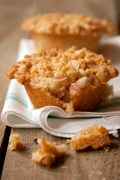 Rhubarb Muffins with Almond Streusel