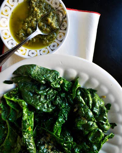 Spinach Salad with Oregano Vinaigrette
