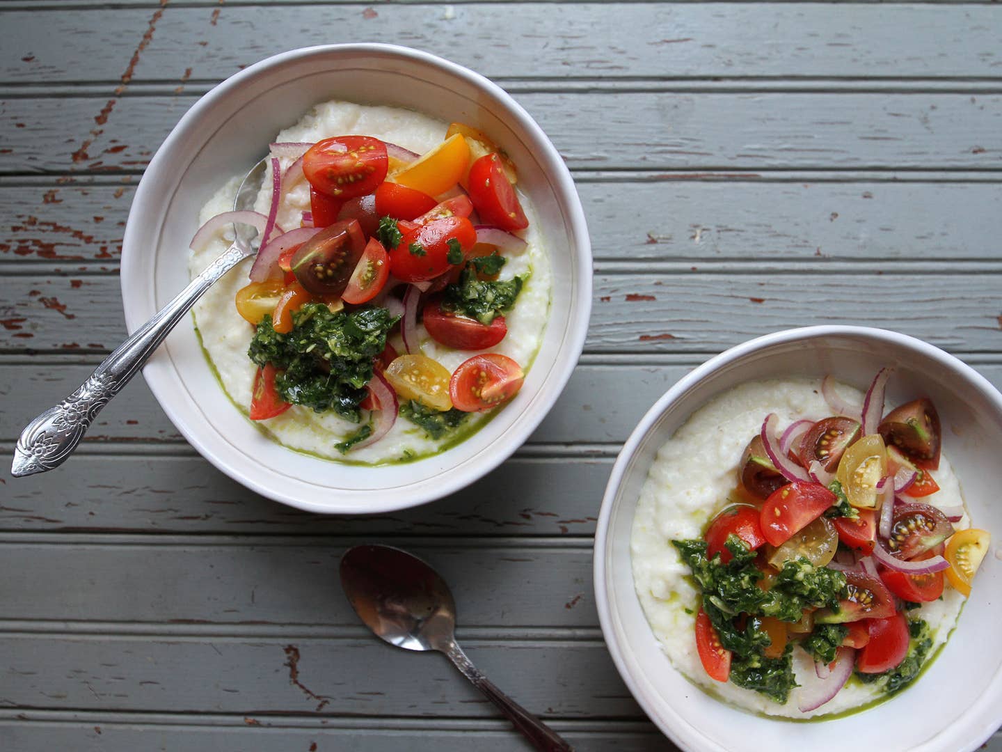 Summer Polenta with Chimichurri and Tomatoes
