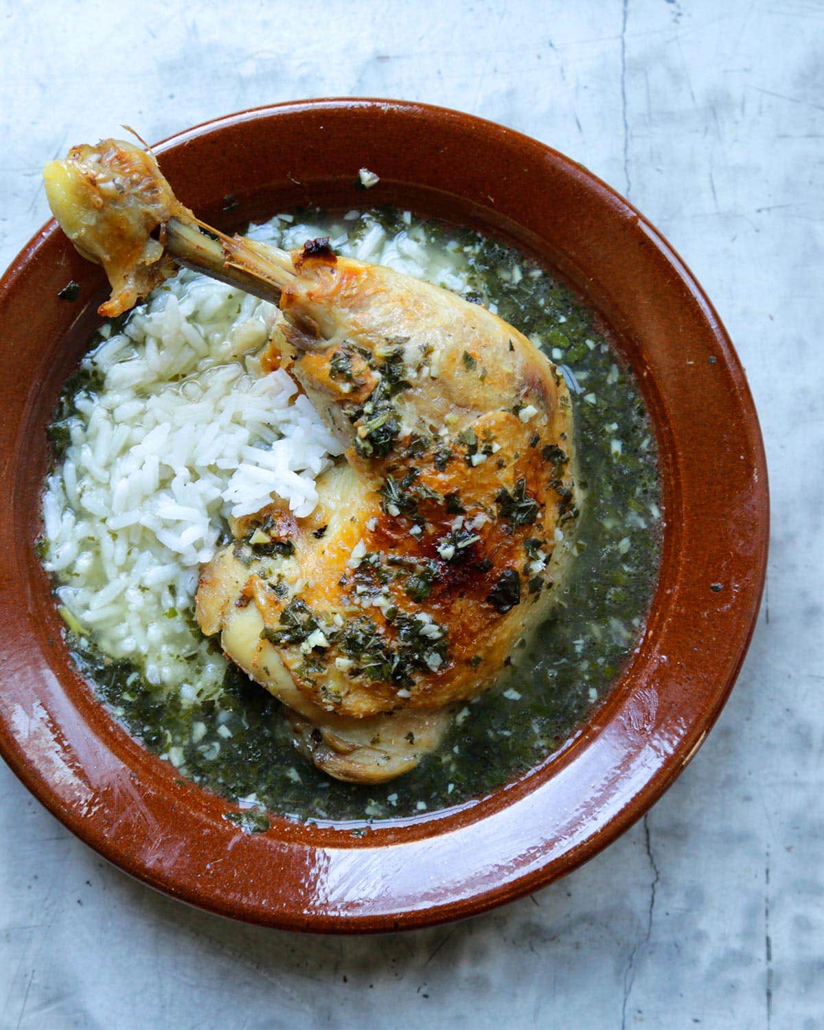 Braised Egyptian Greens With Crispy Chicken (Egyptian Molokhia) Braised Egyptian Greens With Crispy Chicken (Egyptian Molokhia)