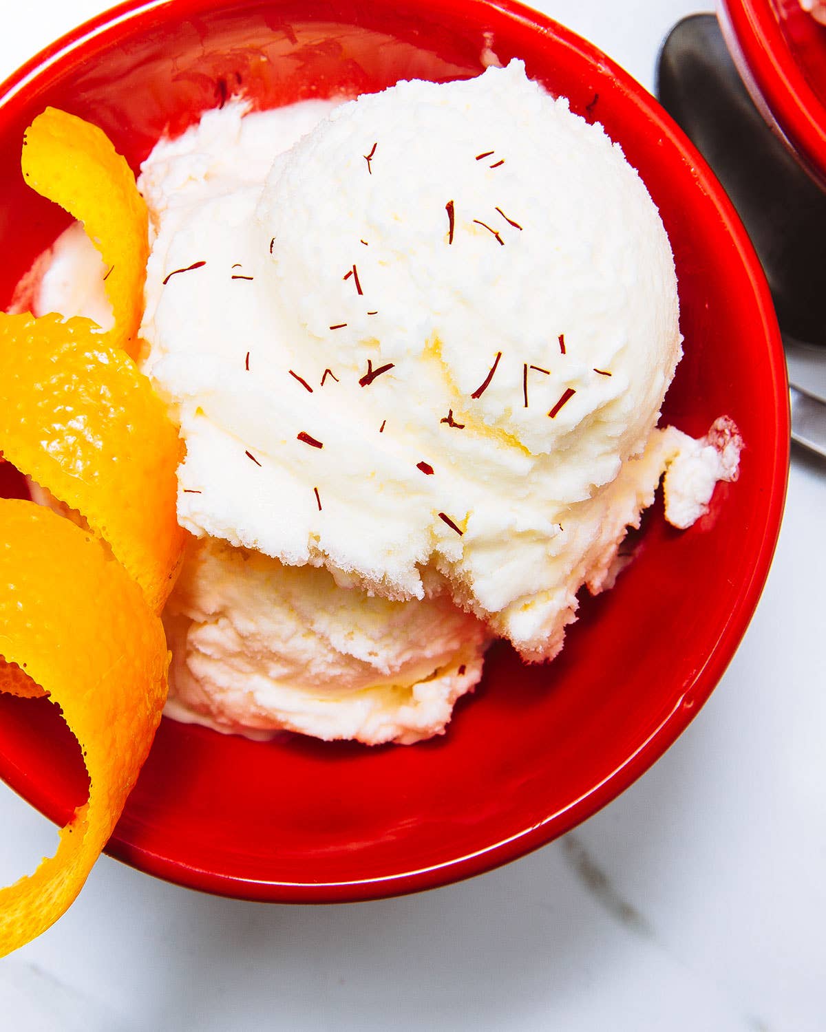 No-Cook Saffron-Orange Ice Cream