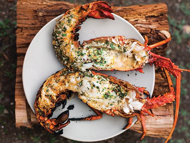 Grilled Lobster with Garlic-Parsley Butter