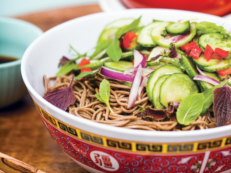 Soba Salad with Marinated Cucumber and Ponzu Saveur