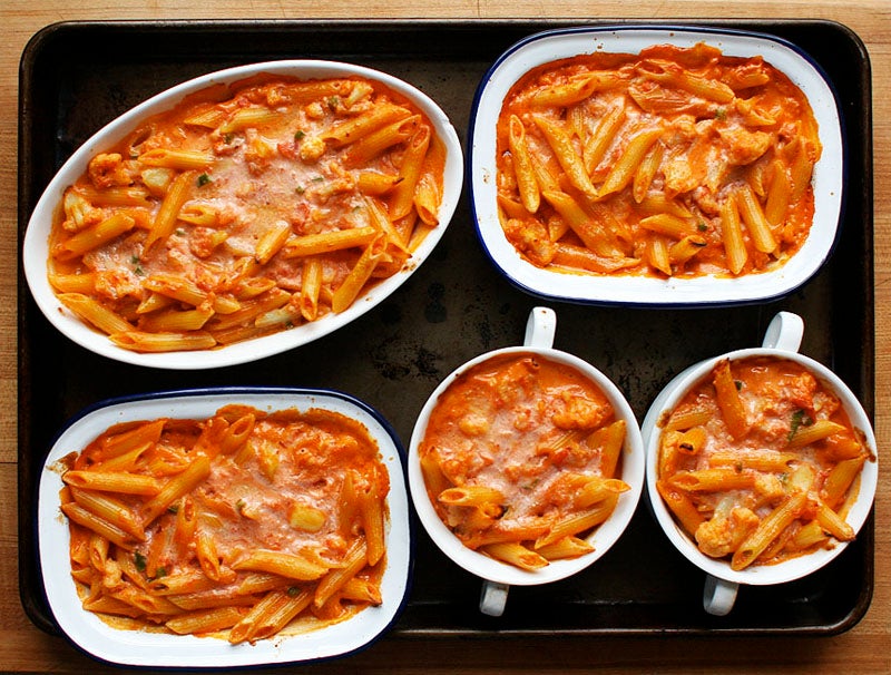 Pasta with Cauliflower in a Spicy Pink Sauce