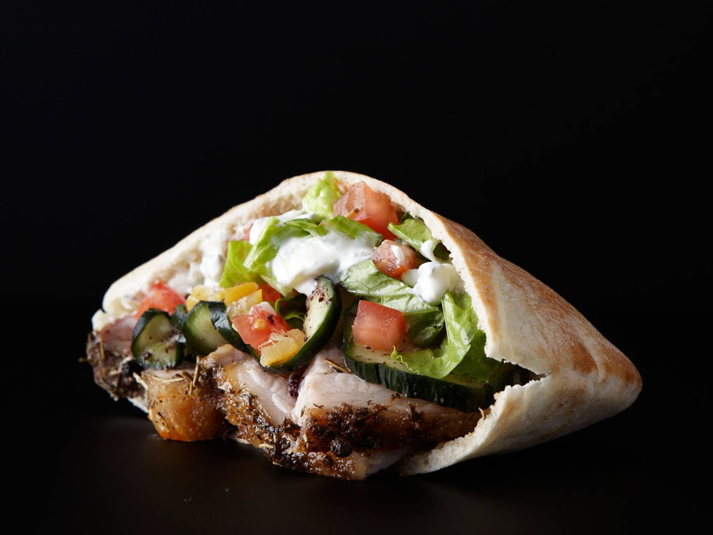 Greek Pork Gyro Pita Sandwiches Recipe :: The Meatwave