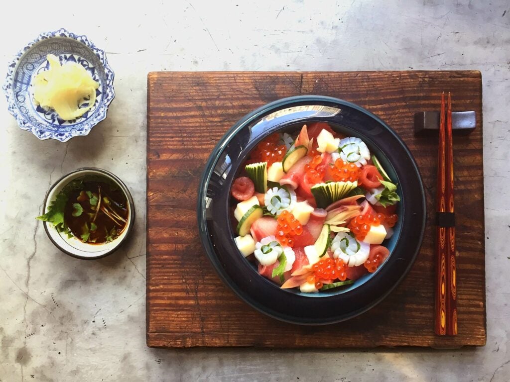 Japanese Sashimi and Rice (Chirashi)