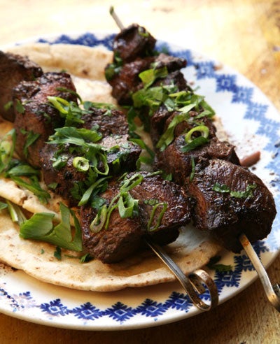 Pork Kebabs with Cucumber-Mint Yogurt Sauce