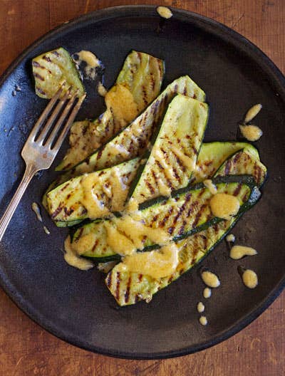 Grilled Zucchini with Ramp Aioli