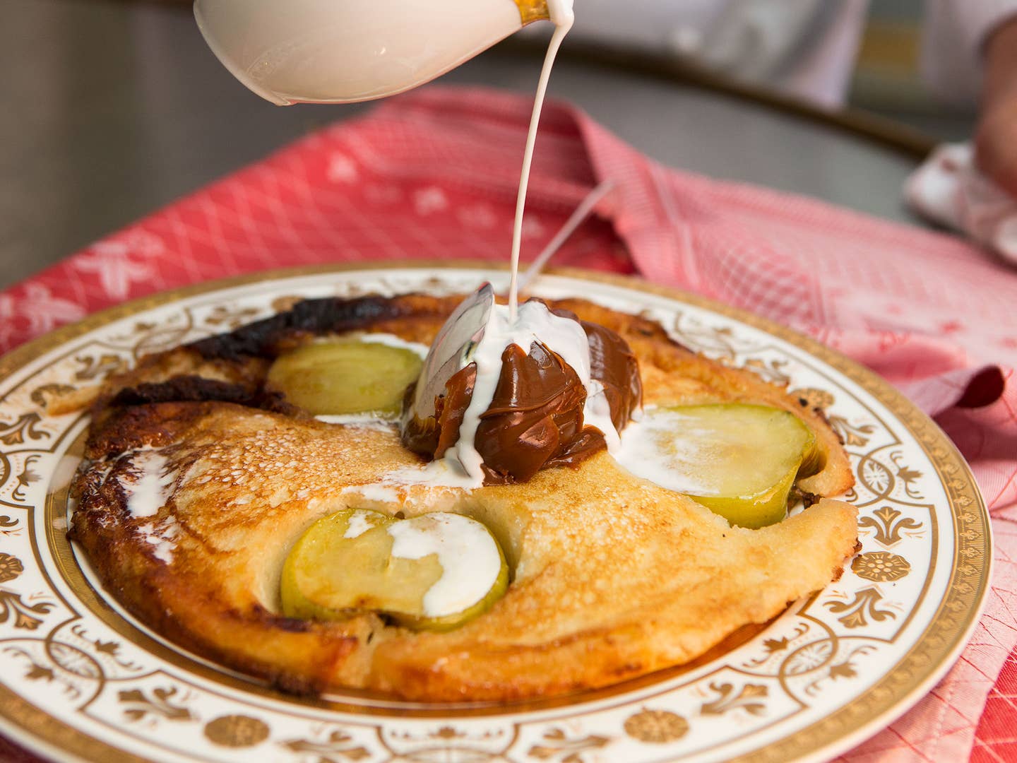 Giant Apple and Dulce de Leche Pancake