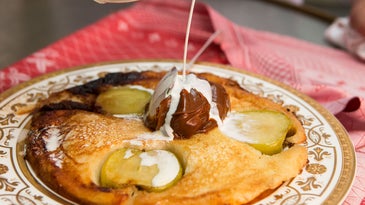 Giant Apple and Dulce de Leche Pancake