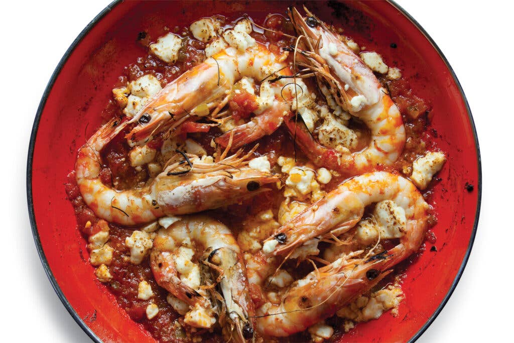 Shrimp with Tomato and Feta (Garides Saganaki)