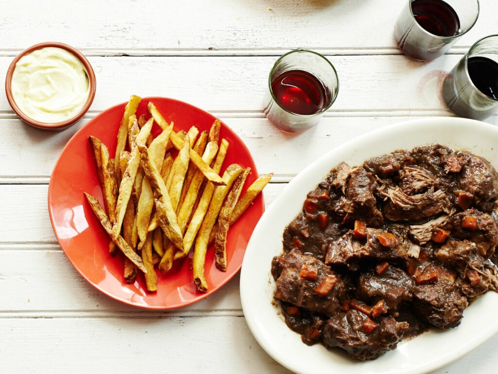 Braised Beef Stew with Garlic Cream